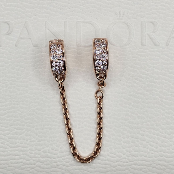 🛡 Authentic Pandora ROSE SAFETY CHAIN - Picture 2 of 9